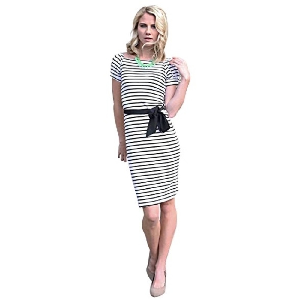 Mikarose Women's Alexis Striped Dress Size L